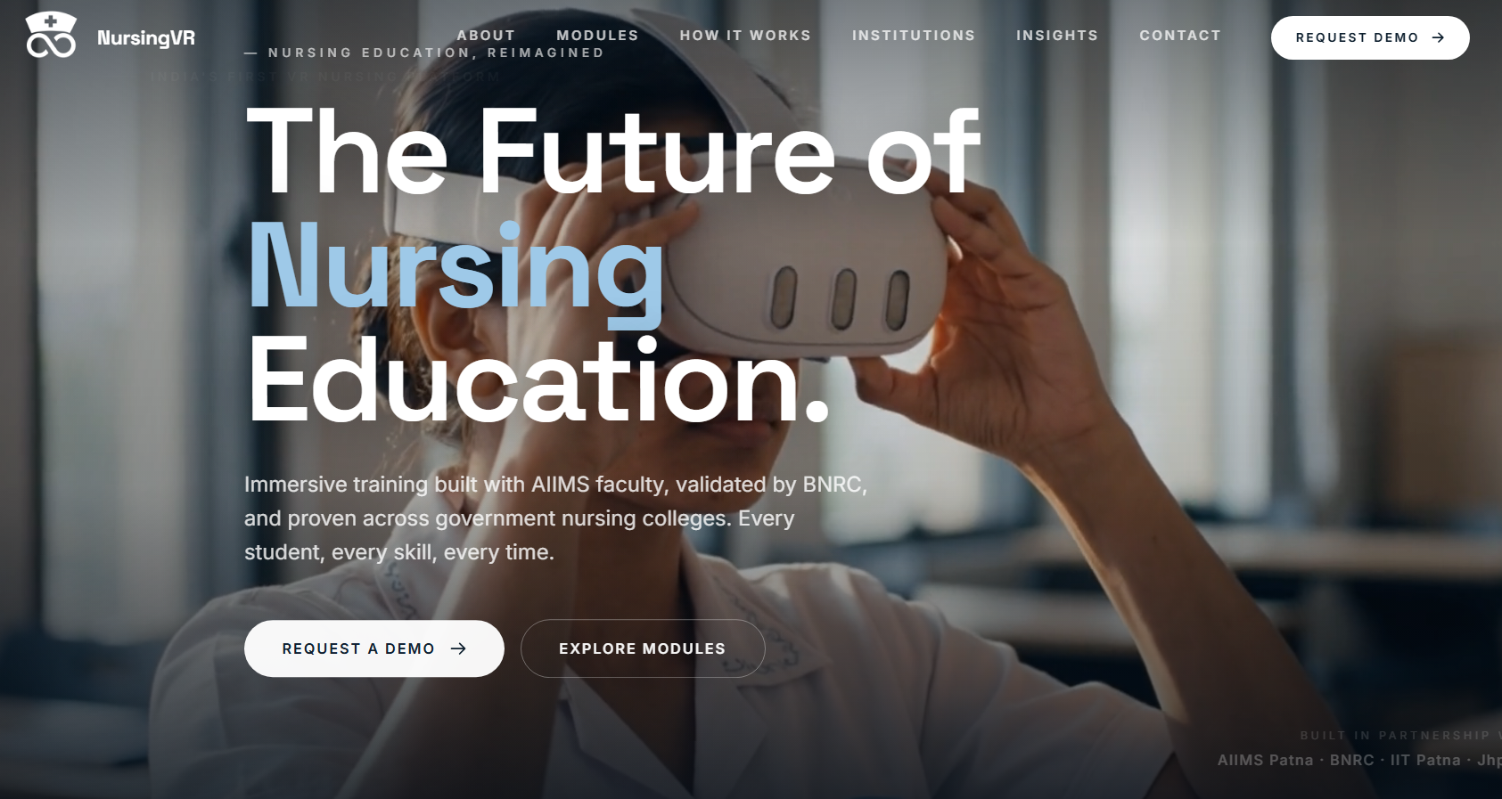 NursingVR website preview